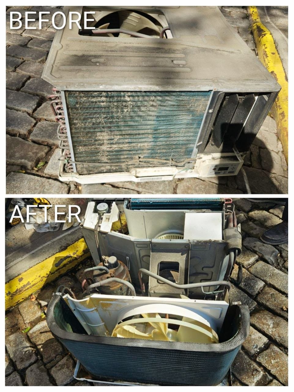 Window AC Unit Cleaning — Before & After Outdoor Deep Cleaning